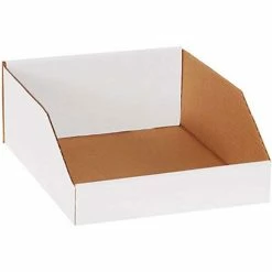 Global Industrial™ Open Top Corrugated Bin Boxes, 10"Wx12"Dx4-1/2"H, White - Pkg Qty 50