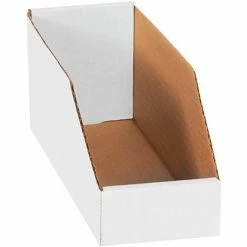 Global Industrial™ Open Top Corrugated Bin Boxes, 4"Wx12"Dx4-1/2"H, White - Pkg Qty 50