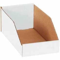Global Industrial™ Open Top Corrugated Bin Boxes, 6"Wx12"Dx4-1/2"H, White - Pkg Qty 50