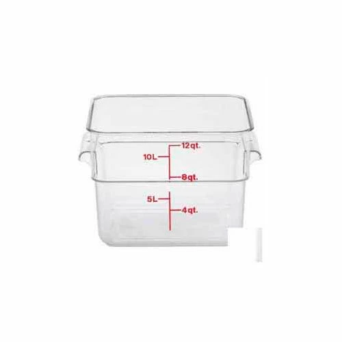 Cambro 12SFSCW135 - Square Food Container, W/ Handles, 12 Quart, 11-1/4x12-1/4x8-3/4, Clear - Pkg Qty 6 1 Cambro 12SFSCW135 - Square Food Container, W/ Handles, 12 Quart, 11-1/4x12-1/4x8-3/4, Clear - Pkg Qty 6