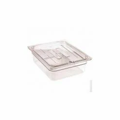 Cambro 20CWCHN135 - Camwear Food Pan Cover, 1/2 Size, Notched, With Handle, Polycarbonate, Clear - Pkg Qty 6