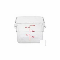 Cambro 2SFSCW135 - Square Food Container, 2 Quart, 7-1/4 x7-1/4 x 3-7/8, Clear, Red Gradation - Pkg Qty 6