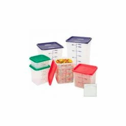 Cambro 2SFSPP190 - Square Food Container, 2 Quart, 7-1/4x7-1/4x3-7/8, Translucent, Green Gradation - Pkg Qty 6