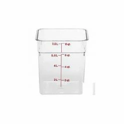 Cambro 8SFSCW135 - Square Food Container, 8 Quart, Clear - Pkg Qty 6