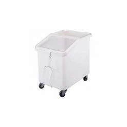 Cambro IBS37148-Mobile Ingredient Bin w/Lid, Polyethlene, 37 Gal, White