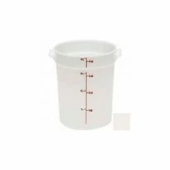 Cambro RFS4148 - Storage Container, Round, 4 Qt., 8-3/16" Dia. x 8-9/16"H, White, Polyethylene - Pkg Qty 12