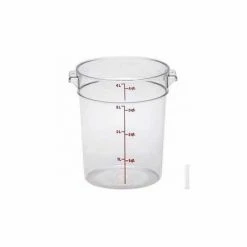 Cambro RFSCW4135 - Round Storage Container, 4 Qt., Durable Polycarb Construction, Clear - Pkg Qty 12
