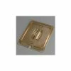 Carlisle 10431U13 - Topnotch® Universal Handled Notched Lid 12-3/4" x 10-3/8", Amber - Pkg Qty 6
