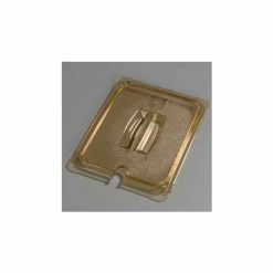 Carlisle 10431U13 - Topnotch® Universal Handled Notched Lid 12-3/4" x 10-3/8", Amber - Pkg Qty 6