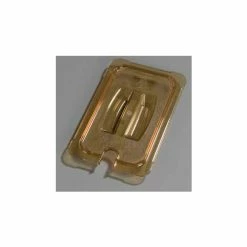Carlisle 10471U13 - Topnotch® Universal Handled Notched Lid 12-3/4" x 7", Amber - Pkg Qty 6