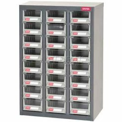 Shuter Parts Drawer Cabinet, 24 Drawers, Floor unit, 17-1/2"W x 8-3/4"D x 25-1/4"H