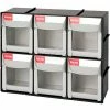 Shuter Flip Out Bin, 6 Compartments, 12"W x 4"D x 10"H