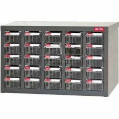 Steel Shuter Parts Drawer Cabinet, 25 Drawers, Bench Style, 23"W x 8-3/4"D x 13-3/4"H