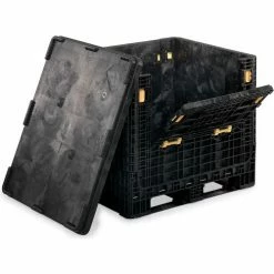 ORBIS HDR4048-34 BulkPak Folding Bulk Shipping Container - 48"L x 40"W x 34"H, 2000 Lb. Cap. Black