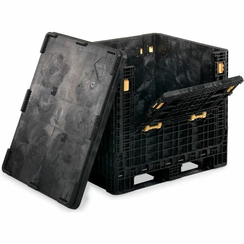 ORBIS HDR4845-25 BulkPak Folding Bulk Shipping Container - 48"L x 45"W x 25"H, 2000 Lb. Cap. Black 1 ORBIS HDR4845-25 BulkPak Folding Bulk Shipping Container - 48"L x 45"W x 25"H, 2000 Lb. Cap. Black