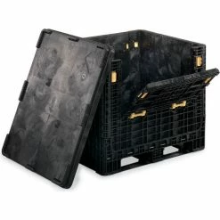 ORBIS HDR4845-34 BulkPak Folding Bulk Shipping Container - 48"L x 45"W x 34"H, 2000 Lb. Cap. Black