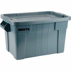 Rubbermaid 20 Gallon Brute Tote with Lid FG9S3100GRAY - 27-7/8 x 17-3/8 x 15-1/8 - Gray - Pkg Qty 6