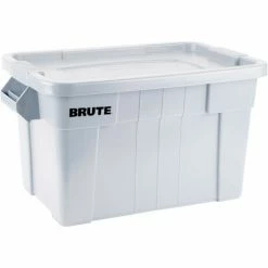 Rubbermaid 20 Gallon Brute Tote with Lid FG9S3100WHT - 27-7/8 x 17-3/8 x 15-1/8 - White - Pkg Qty 6 -Containers & Organizers Sales Store CDB V2296W