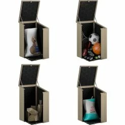 COSCO® BoxGuard® Lockable Outdoor Storage Box 6.3 Cu. Ft. 20-1/2 x 22 x 33-1/4 Tan -Containers & Organizers Sales Store COO C333BP88BTN1E 06