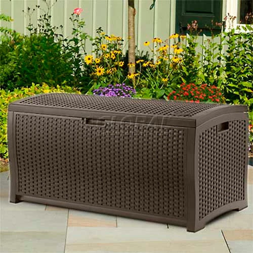 Suncast® Wicker Deck Box, 92 Gallon 1 Suncast® Wicker Deck Box, 92 Gallon