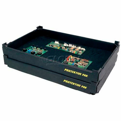 Protektive Pak ESD Stackable and Nesting Tek-Tray, 23-5/8"L x 17-3/4"W x 2-7/8"H 1 Protektive Pak ESD Stackable and Nesting Tek-Tray, 23-5/8"L x 17-3/4"W x 2-7/8"H