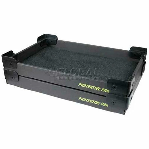 Protektive Pak ESD Stackable & Nesting Plastic Corner Super Tek-Tray, 23-3/4"L x 18-1/2"W x 2-3/4"H 1 Protektive Pak ESD Stackable & Nesting Plastic Corner Super Tek-Tray, 23-3/4"L x 18-1/2"W x 2-3/4"H
