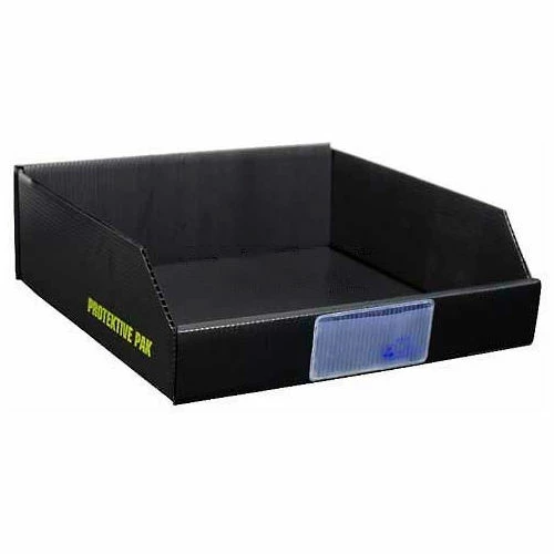 Protektive Pak 38911 Plastek ESD Open Bin Box, 12"W x 12"D x 4"H - Pkg Qty 5 1 Protektive Pak 38911 Plastek ESD Open Bin Box, 12"W x 12"D x 4"H - Pkg Qty 5
