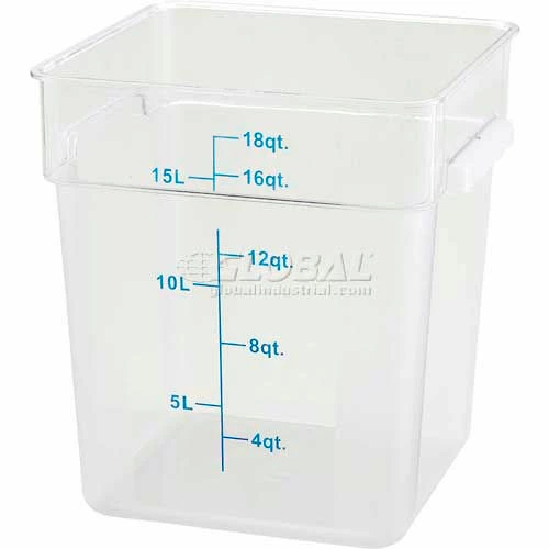 Winco PCSC-18C Square Storage Container, 18 Qt, Clear, Polycarbonate - Pkg Qty 12 1 Winco PCSC-18C Square Storage Container, 18 Qt, Clear, Polycarbonate - Pkg Qty 12