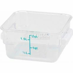 Winco PCSC-2C Square Storage Container, 2 Qt, Clear, Polycarbonate - Pkg Qty 12