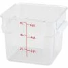 Winco PCSC-6C Square Storage Container, 6 Qt, Clear, Polycarbonate - Pkg Qty 12