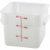 Winco PESC-6 Square Storage Container, 6 Qt, White, Polycarbonate - Pkg Qty 12