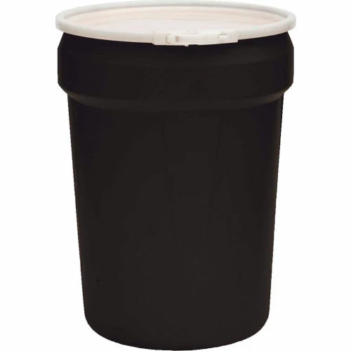 Eagle Mfg Eagle Black Plastic Lab Pack Drum 1601BLK with Plastic Lever Lock & Lid - Open Head - 30 Gallon 1 Eagle Mfg Eagle Black Plastic Lab Pack Drum 1601BLK with Plastic Lever Lock & Lid - Open Head - 30 Gallon