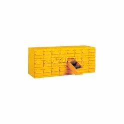 Equipto Cabinet w/18 Drawers, 34-1/8"W x 18"D x 13-5/8"H, Textured Safety Yellow