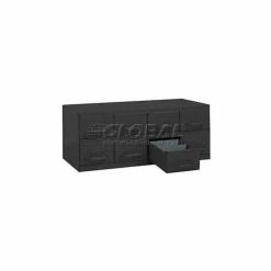 Equipto Cabinet w/8 Drawers, 23"W x 12"D x 9-3/8"H, Smooth Office Gray