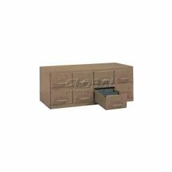 Equipto Cabinet w/8 Drawers, 23"W x 12"D x 9-3/8"H, Textured Putty