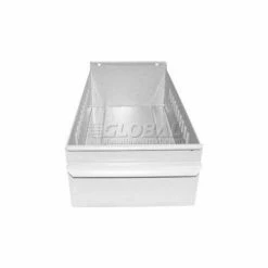 Equipto Individual Metal Shelf Drawer, 4-1/4"W x 11"D x 3-1/8"H, Smooth Reflective White