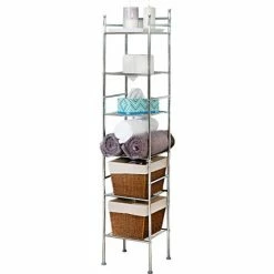 Honey-Can-Do® 6-Tier Bathroom Storage Shelf 12-1/2"L x 11"W x 60"H - Chrome