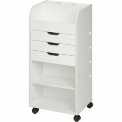Honey-Can-Do® 3-Drawer Rolling Craft Storage Cart - 15-15/16"L x 13-5/16"W x 33-3/4"H - White