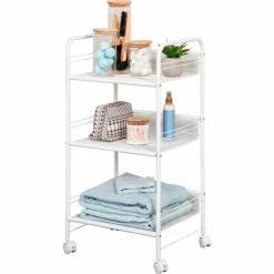 Honey-Can-Do® 3-Tier Mesh Cart 18"L x 13"W x 34-1/2"H - White