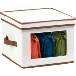 Honey-Can-Do Natural Canvas Medium Storage Box w/Window