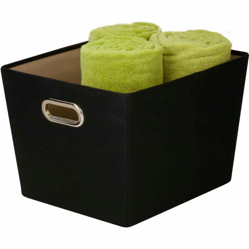 Honey-Can-Do Medium Decorative Storage Bin With Handles, Black - Pkg Qty 2 1 Honey-Can-Do Medium Decorative Storage Bin With Handles, Black - Pkg Qty 2