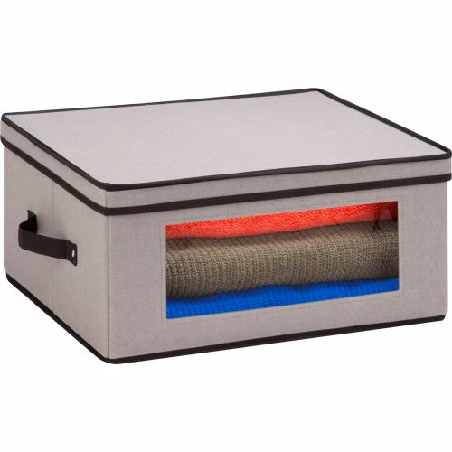 Honey-Can-Do Gray Canvas Large Storage Chest w/Window 1 Honey-Can-Do Gray Canvas Large Storage Chest w/Window