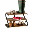 Honey-Can-Do® Rustic Z-Frame Shoe Rack - Black