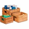 Honey-Can-Do 3 Pieces Nesting Banana Leaf Tote Baskets - Pkg Qty 2