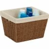 Honey-Can-Do Paper Rope Storage Tote with Liner - Brown 12"L x 10"W x 8"H - Pkg Qty 2