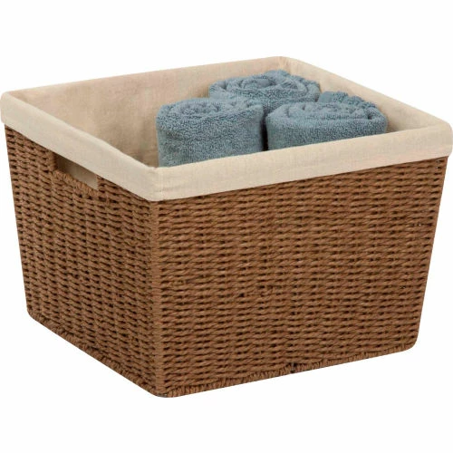 Honey-Can-Do Paper Rope Basket with Liner - Brown 15"L x 13"W x 10"H - Pkg Qty 2 1 Honey-Can-Do Paper Rope Basket with Liner - Brown 15"L x 13"W x 10"H - Pkg Qty 2