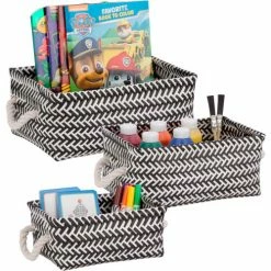 Honey-Can-Do® Zig Zag Set of Three Baskets - Black