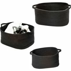 Honey-Can-Do® 3-Piece Cotton Coil Baskets - Black