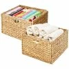 Seville Classics Woven Hyacinth Storage Cube Basket - 2-Pack - Light Brown - Pkg Qty 2