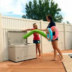 Lifetime 60059 Outdoor Deck Storage Box 80 Gallon, Sand w/Black Bottom -Containers & Organizers Sales Store LII 60059 07